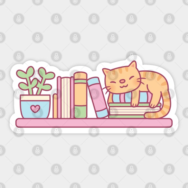 Books, Plants and Cute Cat Doodle Sticker by rustydoodle